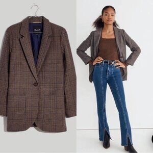 Madewell Larsen Blazer In Hawsell Plaid Size Large NEW
